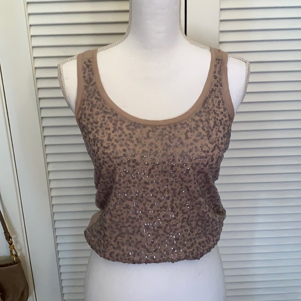 Gorgeous sequined nude tank